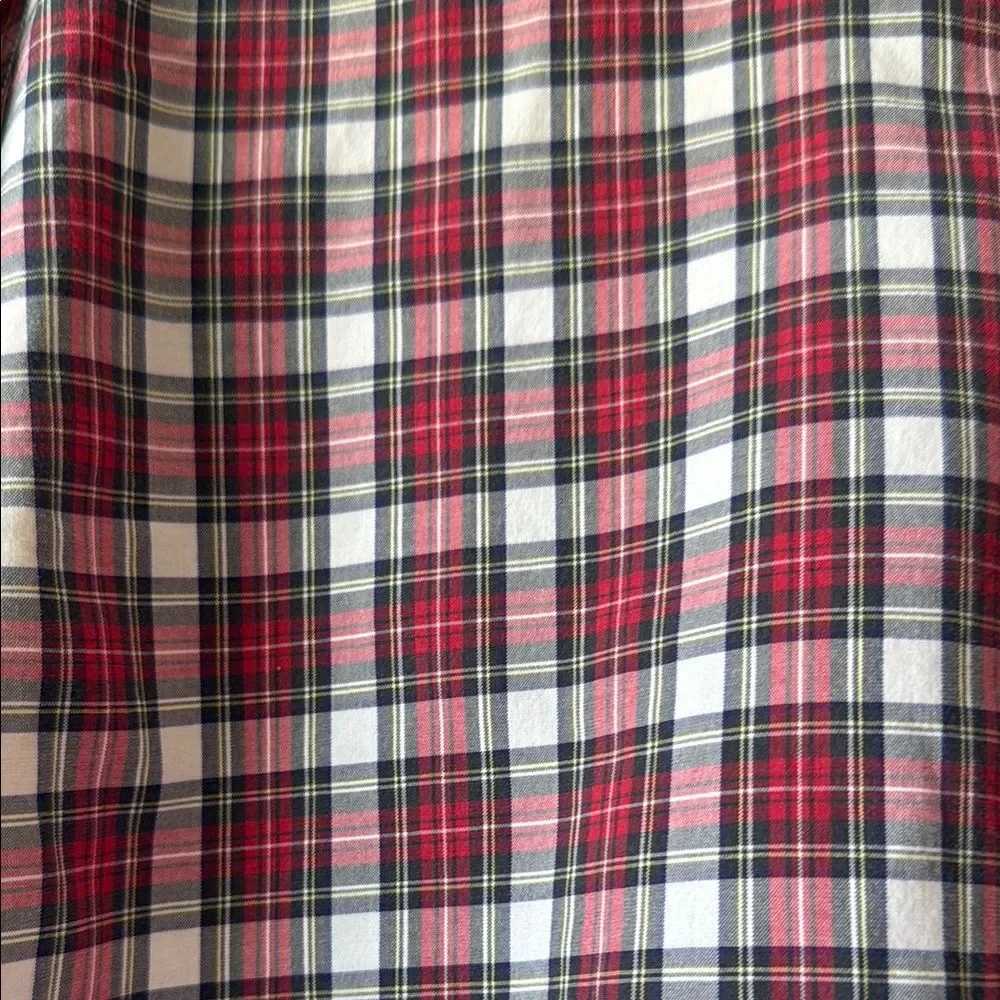 J. CREW Red White Tartan Plaid Casual Button Down Shirt Holiday Men's Small